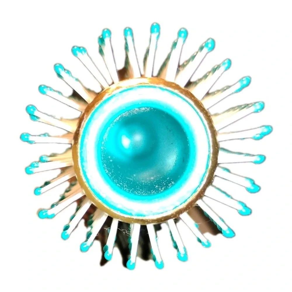 Goody‎ Gelous Grip Round Brush Turquoise Ball Tip Gold Metal Hollow Barrel Used